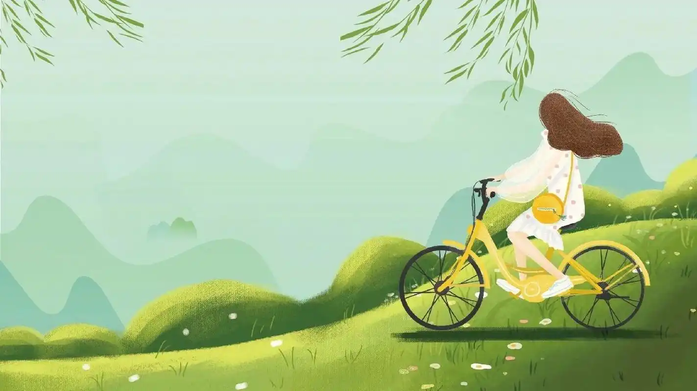 绿色小清新立春手绘插画|横屏展板|电脑壁纸 96哈喽,各位宝子好