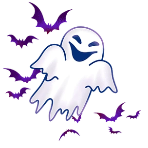 可商用万圣节手绘卡通可爱鬼魂幽灵蝙蝠
