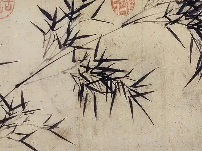 1吴镇多福图真迹国画艺术微喷古代名画复制品临摹装饰29*96cm