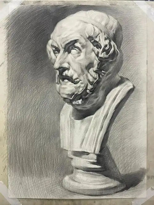 素描头像石膏像代画荷马
