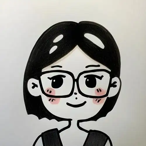 戴眼镜小女孩自画像简笔画