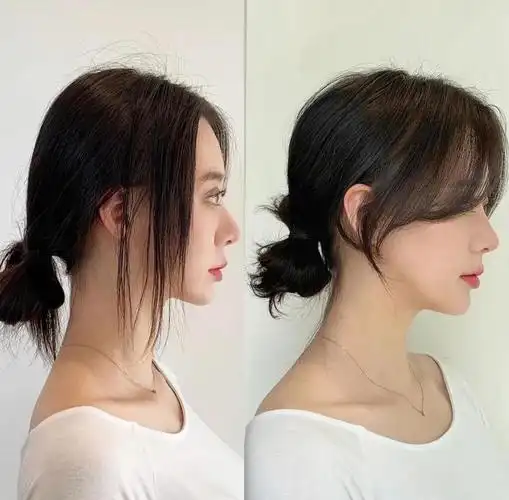 八字刘海高马尾中分1