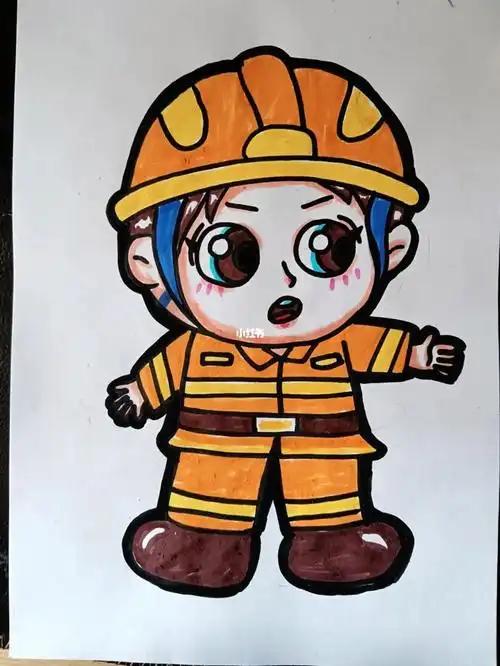 消防员简笔画