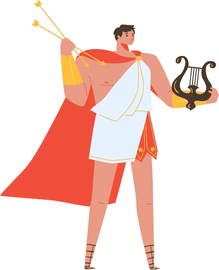 希腊众神世界历史插画元素阿波罗