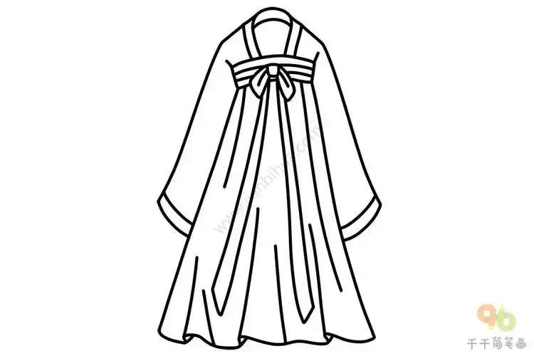 齐胸襦裙简笔画教程