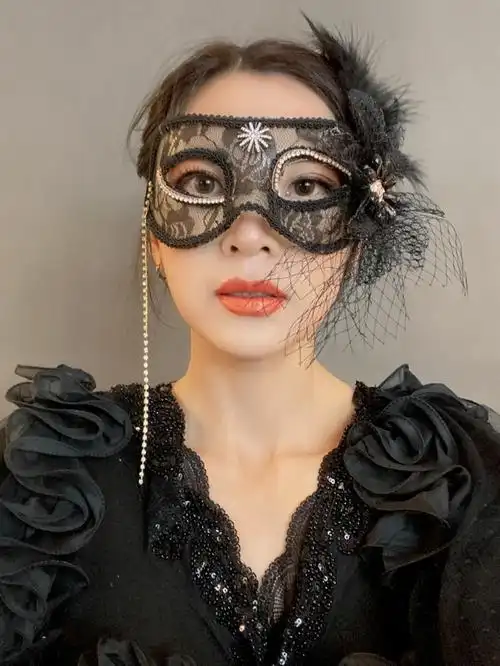 蕾丝sm眼罩半脸情趣面具假面女凰威尼斯名媛面纱私人派对网红直播舞会