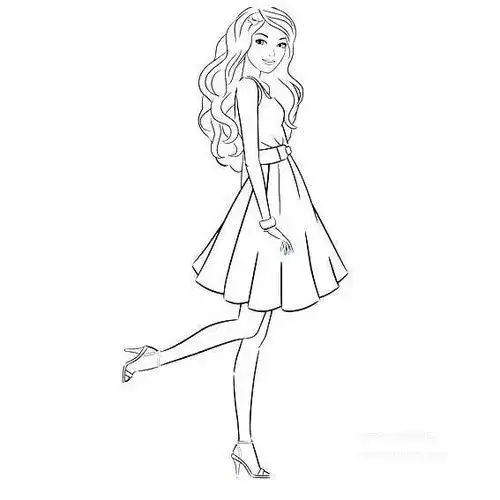 时尚少女简笔画时尚少女的简笔画画法