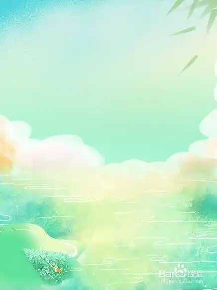 首先以青绿色作为背景,用叶子点缀一下.