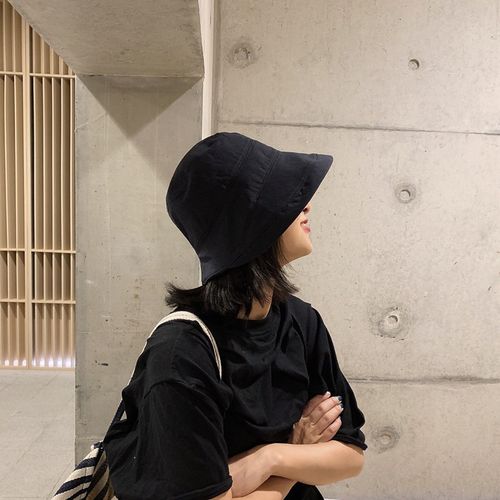 盛世尼曼禁欲系复古简约遮阳韩版渔夫帽女冷淡风日系大檐盆帽百搭遮脸