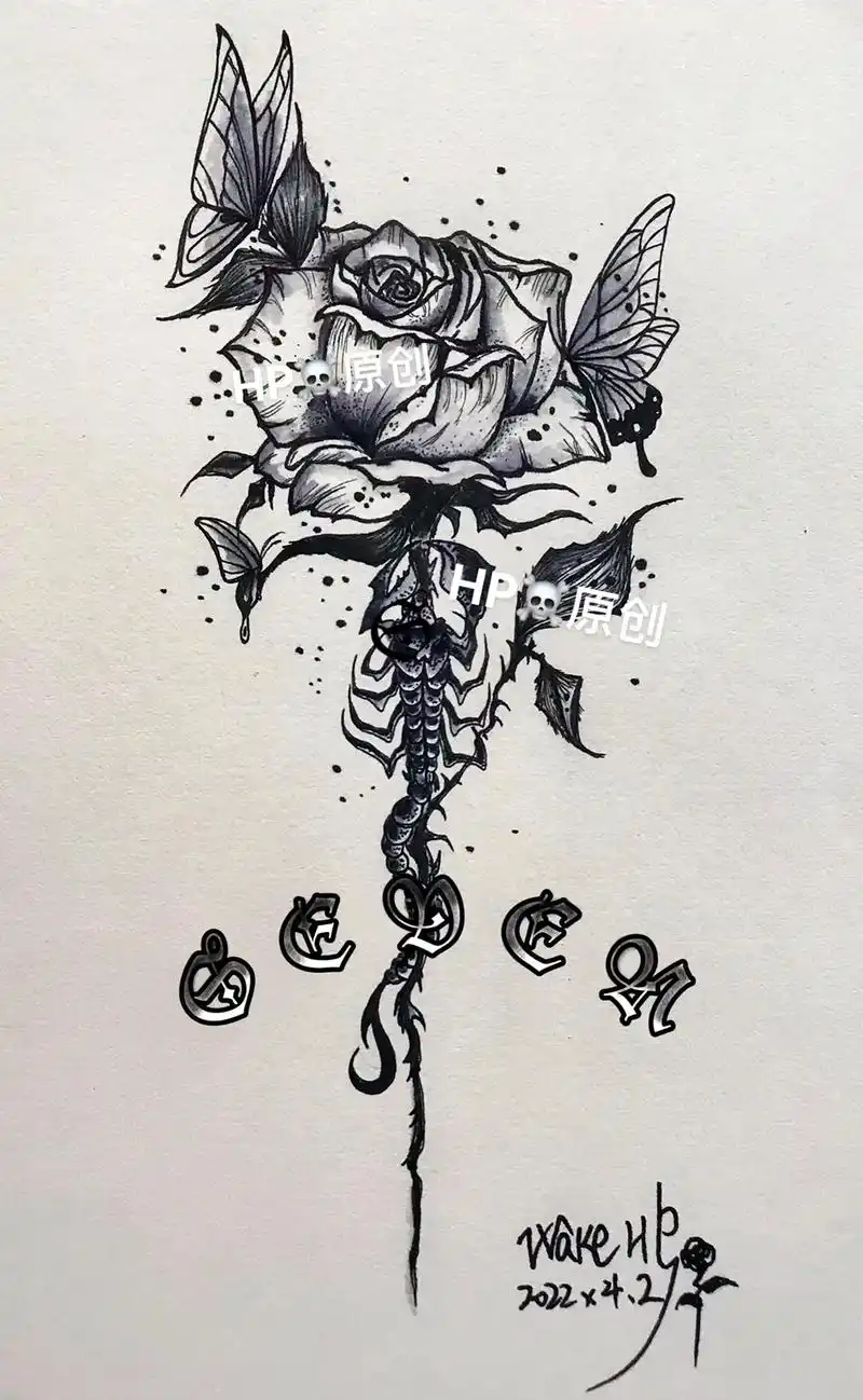 玫瑰的花语只有一种吗?#纹身设计 #纹身刺青 #欧美纹身 # - 抖音