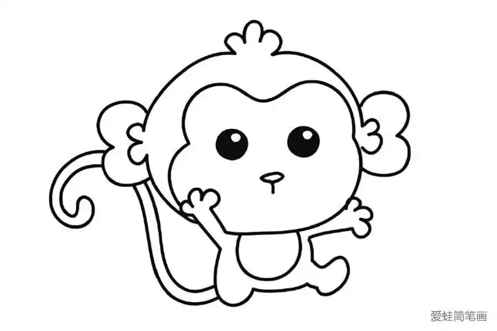 一只萌萌的小猴子怎么画_图文教程-简笔画大全