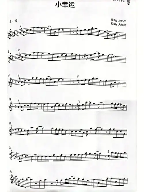 小幸运小提琴谱