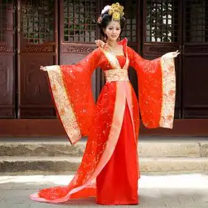 古装唐装汉服贵妃装拖尾皇后服装大明公主舞台演出服装影楼