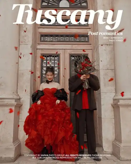 结婚要拍的红色系婚纱照