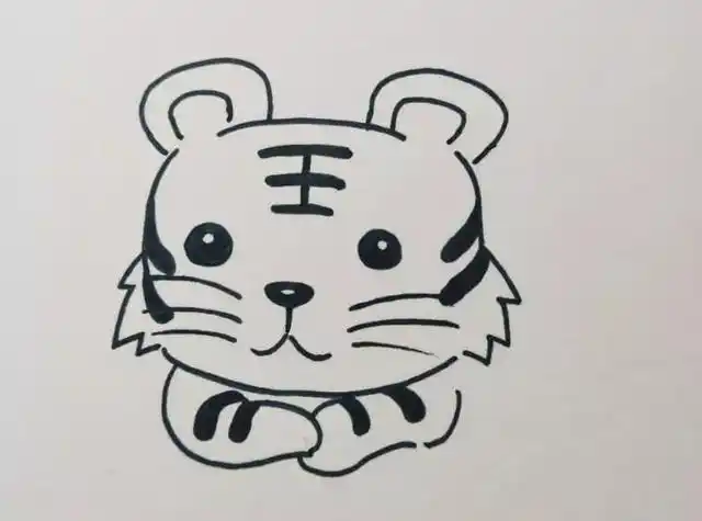 老虎头简笔画a4