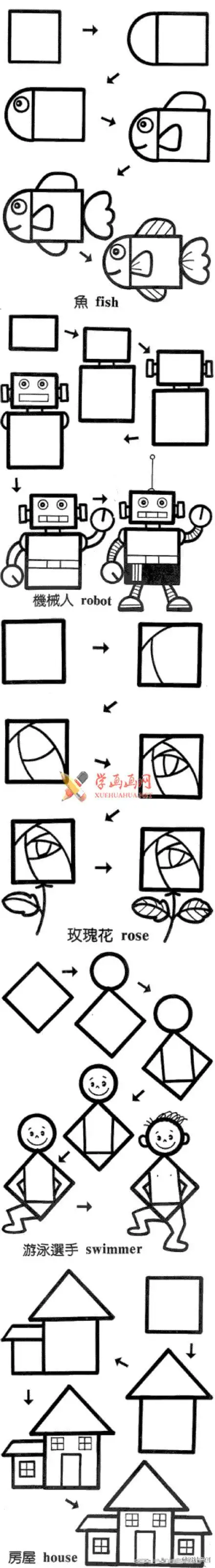 幼儿学画画超简单的简笔画教程大全