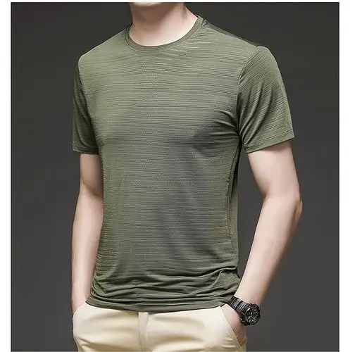 俞兆林(yuzhaolin)t恤男 夏季新品半袖打底衫男士半截袖冰丝速干圆领