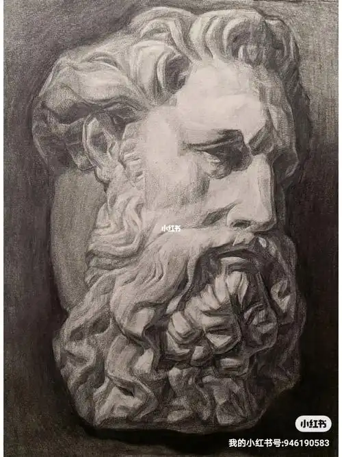 4小时绘画,手生了见谅#石膏像素描  #绘画日常  #美术生