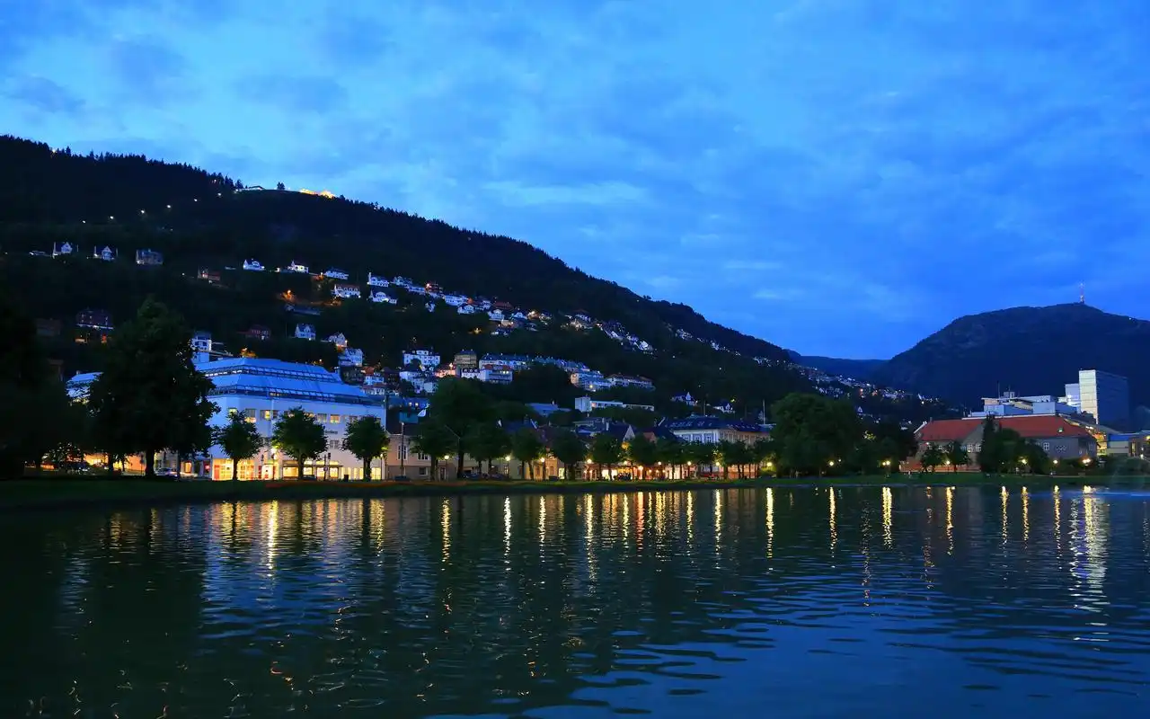 挪威卑尔根夜景桌面壁纸-风景壁纸-手机壁纸下载-美桌网