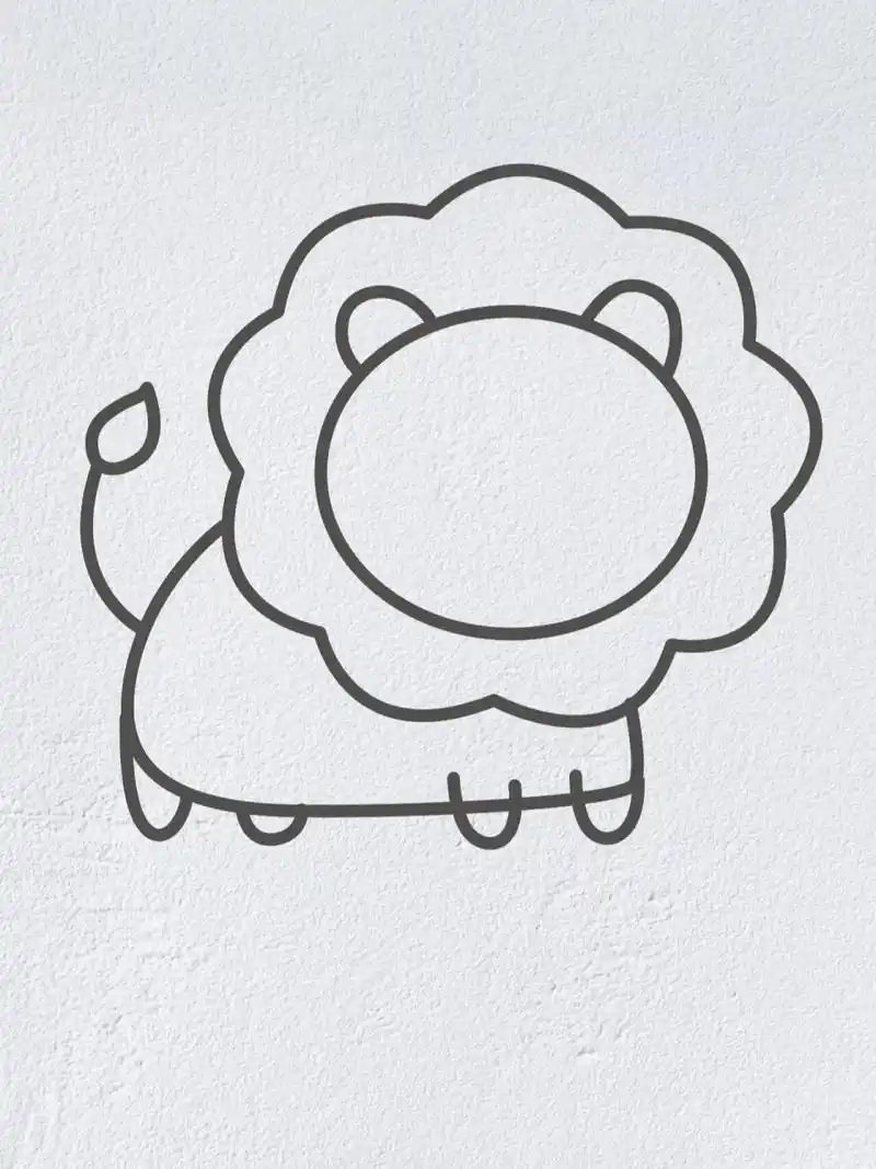 动物简笔画之可爱的小狮子(内附过程图)