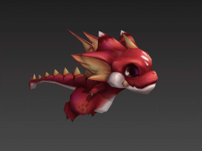 卡通q版小飞龙红龙喷火龙有绑定和动画