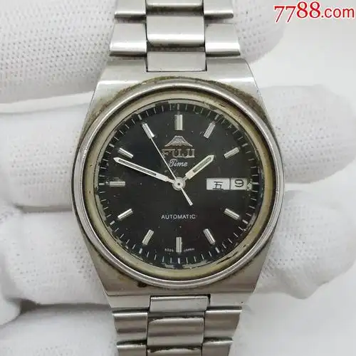 日本富士山自动机械男表【独特黑盘】【不走】-au18069863-手表/腕表