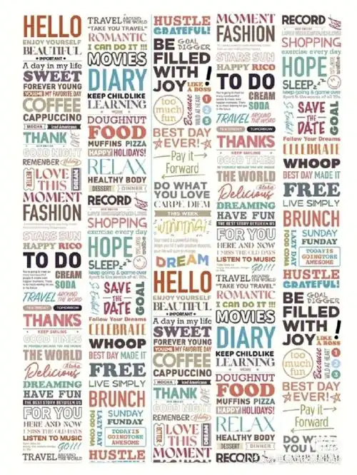 复古手账文字素材