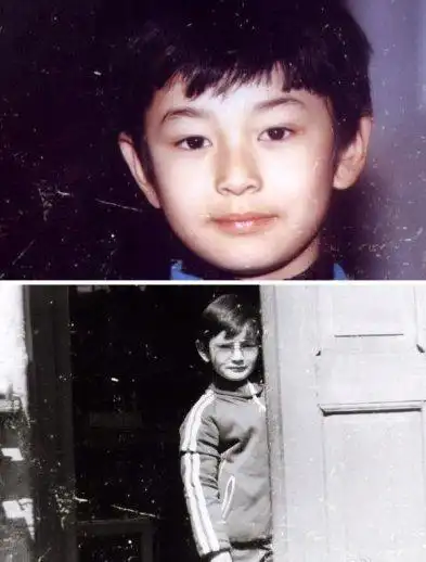 黄晓明从小到大的照片头发乌黑浓密帅气十足妈妈年轻时也超美