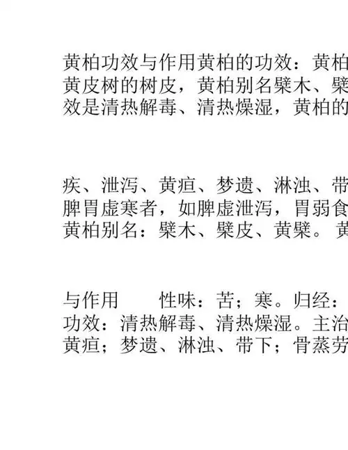 黄柏的功效与作用.doc