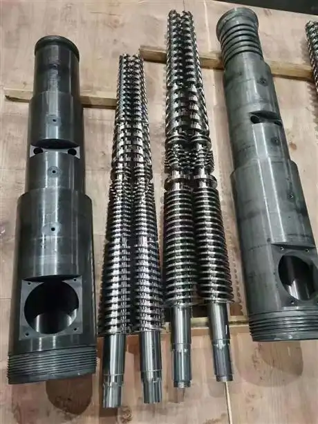 平行锥形双螺杆机筒舟山厂家定制加工挤出机螺杆修复