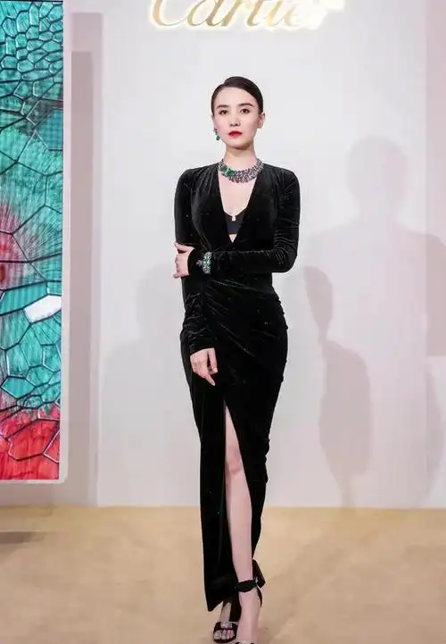 女明星黑色深v礼服合集王丽坤人间富贵花白鹿真没想到