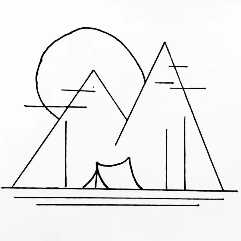 简笔画分享55露营内附过程图