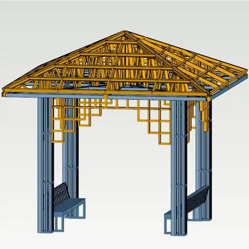 钢结构亭子 公园休憩凉亭 八角亭 工厂自营