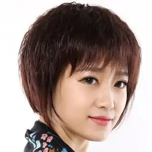 玉米烫齐刘海蓬松 女生短卷头套修脸 时尚短发套女发型夏26人付款68