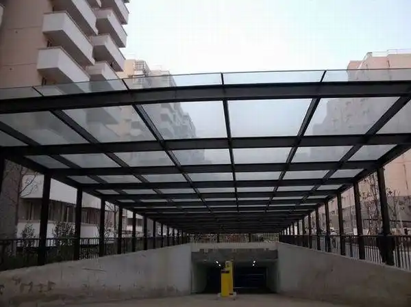 上海小区地下室出入玻璃雨棚 - 宁波慈溪钢结构平台车间净化房-上海钢
