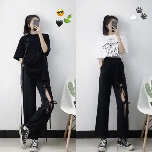 穿长款t恤配什么裤子好看女性 - 穿衣搭配 - 领啦网