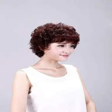 卷发纯白色蓬松假头套购客中老年花白色假发女真人发奶奶姥姥妈妈70岁