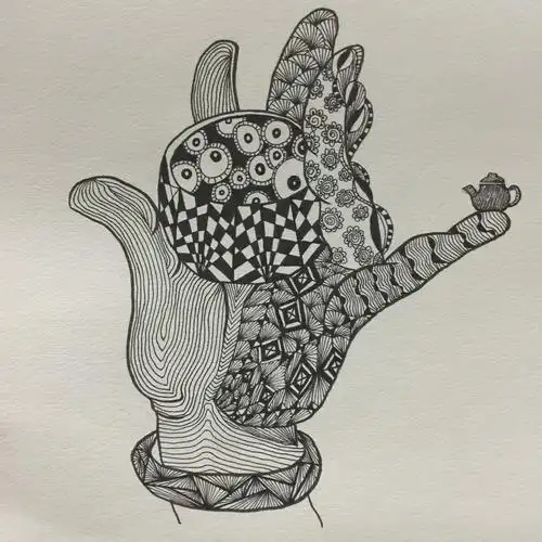 手系列:黑白插画