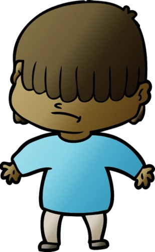 卡通男孩与凌乱的头发 cartoon boy with untidy hair