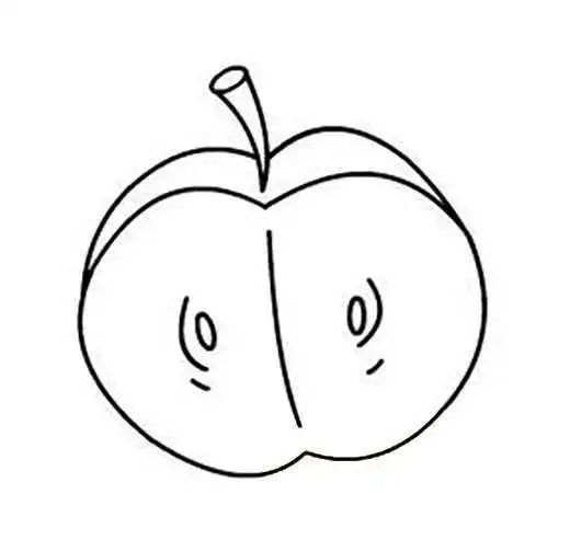 卡通半个苹果简笔画的画法步骤素描教程