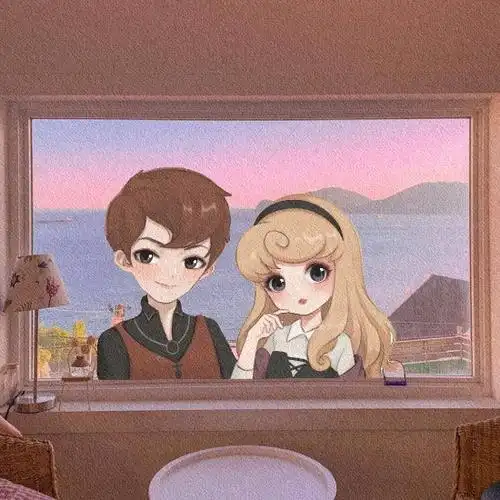 迪士尼公主情侣背景图合照,微信朋友圈抖音迪士尼公主王子背景图