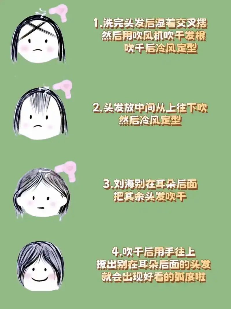 超简单的八字刘海打理方法!