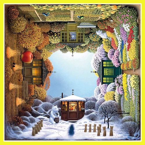 钻石画客厅新款满钻旋转四季春夏秋冬风景简约卧室小幅贴砖十字绣