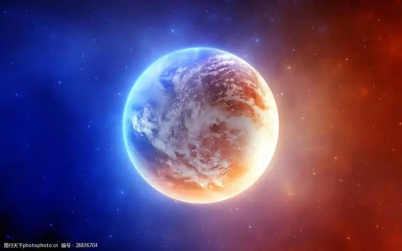 唯美蓝色渐变星球背景