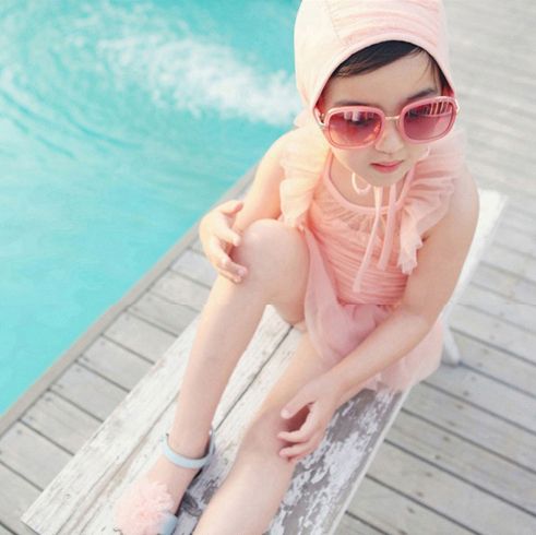 夏季公主泳装儿童泳衣 女童游泳衣宝宝婴儿小孩幼儿中小童连体裙
