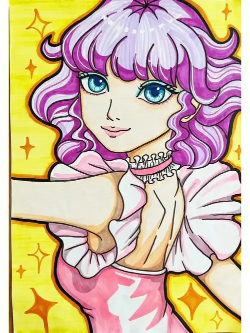 森泽优跳舞的女孩,中高级动漫,半身动漫人物#儿童画  #马克笔绘画