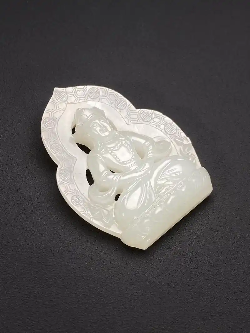 和田玉籽料 白玉 地藏王菩萨 佛像 挂件 玉牌  - 抖音