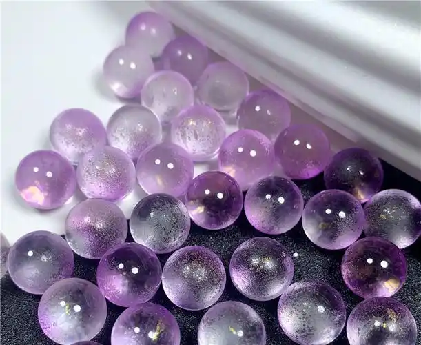 玻璃珠无孔珠子 50颗100颗混色捷克琉璃12mm无孔圆珠水晶球古风簪顶珠