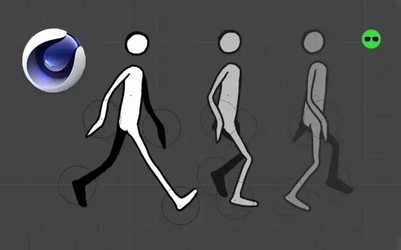 【 c4d 2d角色步行循环动画 】教程