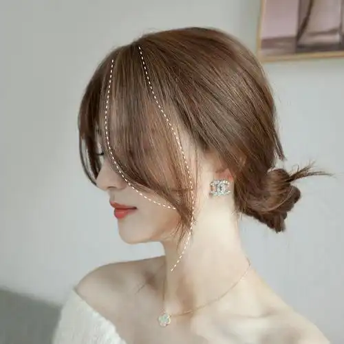 八字刘海假发片流海发片真人发丝女自然前额全真发大圆脸适合的帘